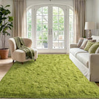 6x9 Large Green Fluffy Soft Area Rug Non-Slip - Image 2