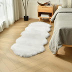 duduta White Faux Sheepskin Runner Rugs 2x6 ft, Fluffy Fur Couch Covers | Shag by duduta
