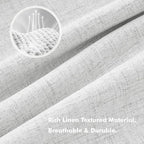 MIULEE 100% Blackout Linen Curtains 42 x 84 Inch Heathered White 2 Panels | - Image 3