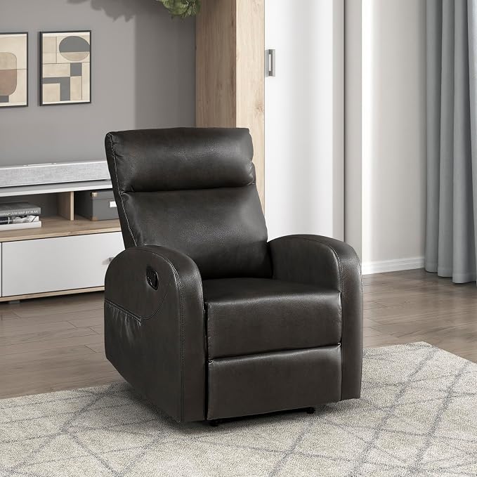 Lexicon Manual Recliner Chair, Faux Leather Reclining Chair, Wall Hugger - Image 8