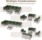 LOUVIXA 7 Piece Outdoor Patio Furniture Set, Outdoor Sectional Sofa, Wicker - Image 4