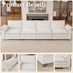 JUMMICO 159" Modular Sectional Chenille Couches Linear Sofa - Image 3