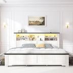 EnHomee King Size Bed Frame and Headboard & Storage, 4 Drawers and LED Built in - Image 3