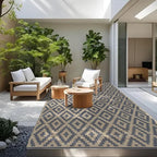 SAND MINE Reversible Mats, Plastic Straw Rug, Modern Area Rug, Large Floor Mat - Image 6
