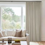 Oatmeal Blackout Pinch Pleat Linen Curtains 105 Inches Long - Image 7