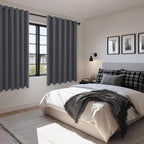 Grommet Blackout Curtains for Bedroom, 70 x 63 Inches, Dark Grey | Thermal - Image 6
