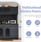VilroCaz Freestanding Large Kitchen Pantry, Wooden Kitchen Large Coffee Bar - Image 8