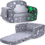 Kids Couch, 2-in-1 Soft Toddler Couch Fold Out by Unknown