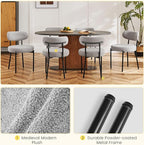 DUMOS Dining Chairs Set of 6, Mid Century Modern Chair Round Upholstered Curved - Image 4