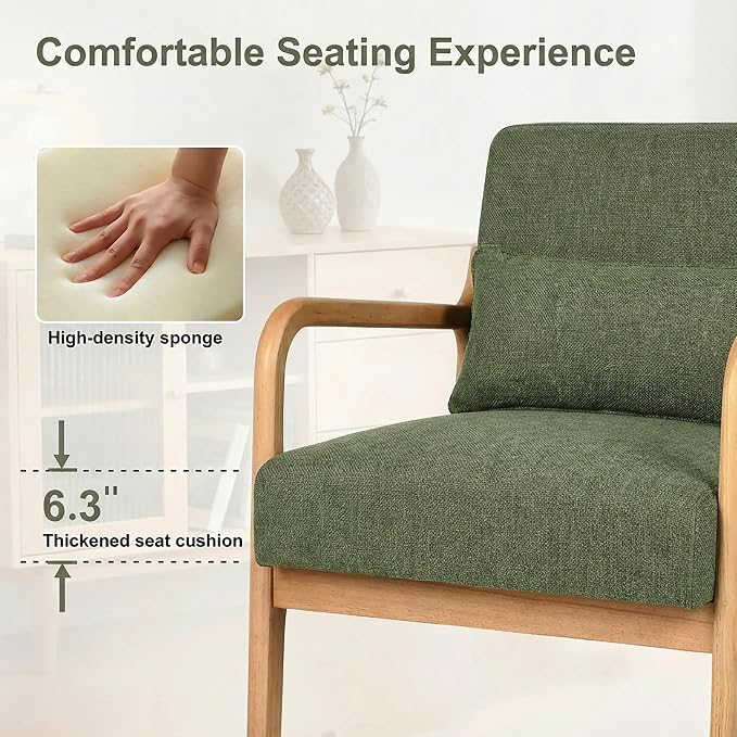 Mid Century Accent Chair, Comfy Arm Chair - Image 5