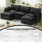 LEVELEVE 112.5" U-Shape Modular Sofa - Image 4