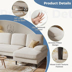 DUMOS Sectional Couches for Living Room, U Shaped Couch - Image 5