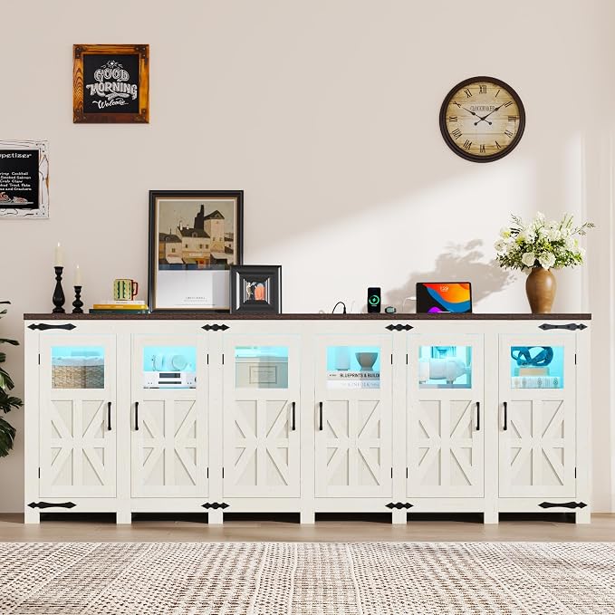 95.3" Large LED Farmhouse TV Stand - Image 7