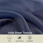 Navy Blue Kitchen Curtains 30 Inch Length Tier 2 PCS, Solid Soft Airy Half - Image 3