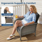Weaxty Wicker Patio Furniture Set High Back Loveseat Sofa Couch Armchair Coffee - Image 3