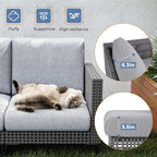 Jocoevol Outdoor Patio Sofa Conversation Set–Rattan 4 Seats Comfortable Couch - Image 6