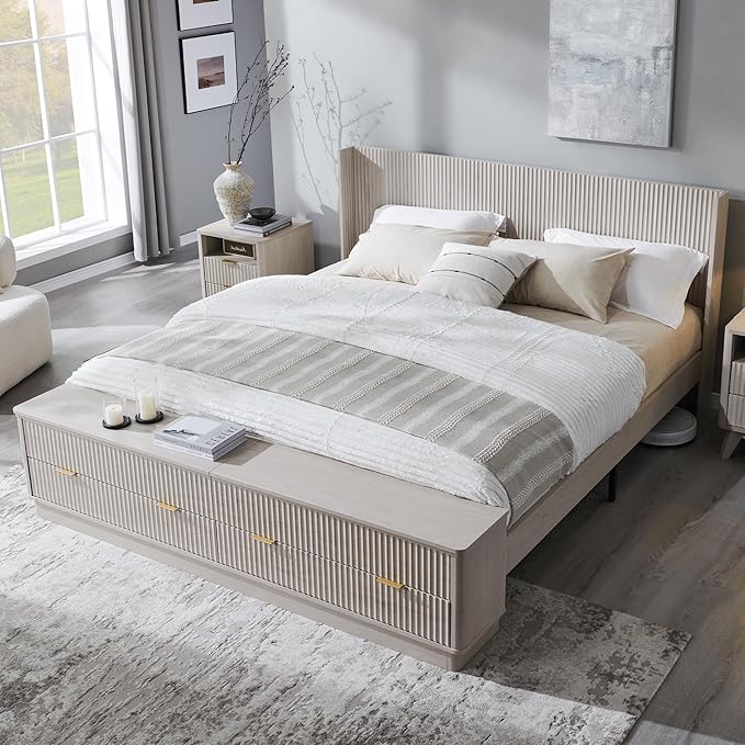 T4TREAM Fluted King Size Bed Frame by T4TREAMFurniture