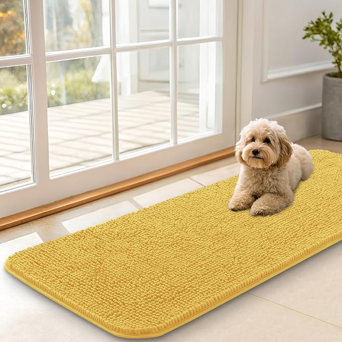 OLANLY Dog Door Mat for Muddy Paws 47x17, Super Absorbent Chenille Mud Mat | by OLANLY