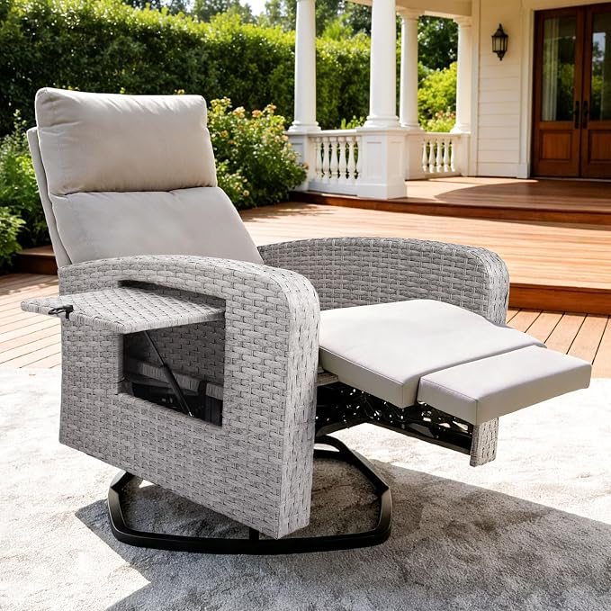 ZZW Outdoor Recliner Chair Set of 2, Wicker Patio Recliners by zzw