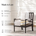 DUHOME Linen Fabric Spindle Accent Chair Set of 2, Bobbin Chair - Image 5