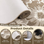 Findosom Hallway Runner Rug 2x10, Non Slip High-Low Textured Floral Washable - Image 6