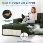 MAXYOYO 132" U Shaped Modular Sectional Sofa - Image 7