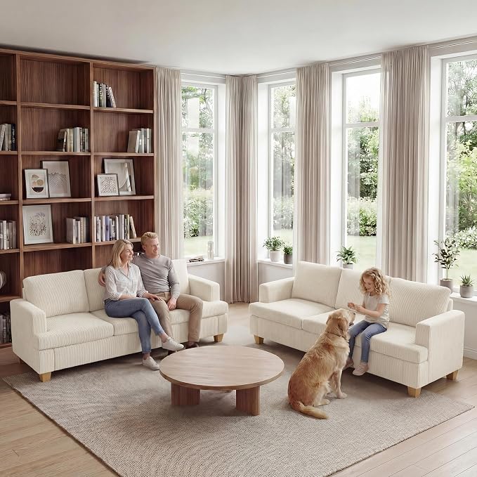 Apicizon 89" Modern Sofa Couch Set of 2, 3-Seat Sofa Set - Image 8