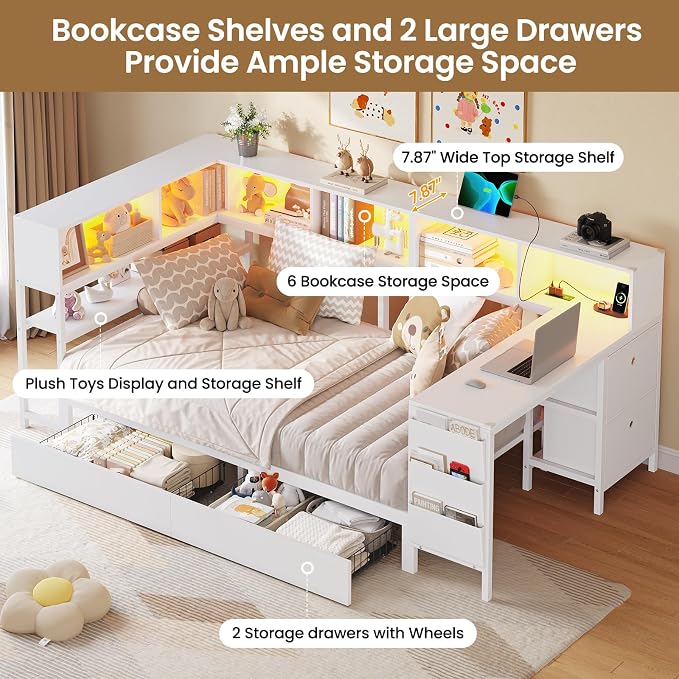 DICTAC Corner Twin Bed Frame - Image 7