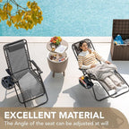Devoko Patio Zero Gravity Chair Outdoor Folding Adjustable Reclining Chairs - Image 3