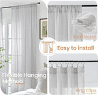 BGment Light Grey Linen Curtains 40 Inch Length - Image 6