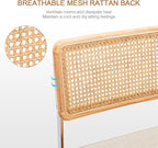 Zesthouse Natural Rattan Dining Chairs Set of 2, Mid Century Modern Dining - Image 3