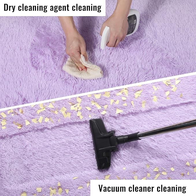 Fluffy Soft Purple Rug 5x7 Ft, Shaggy Rugs - Image 6