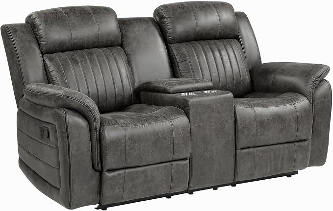 Lexicon Recliner Living Room Set, Home Theater Seating, Manual Polished - Image 5