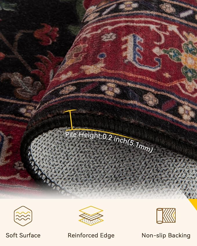 RELEANY Washable Area Rug, Large 9'x12', Water Repellent, Pet Friendly - Image 5