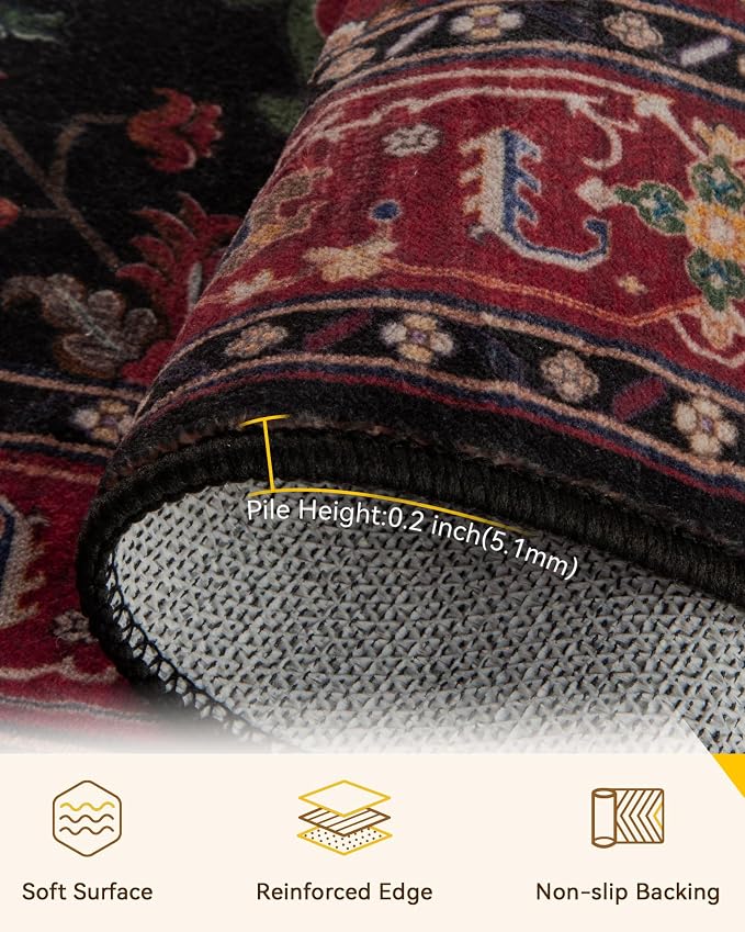 RELEANY Washable Area Rug, Runner 2'x5', Water Repellent, Pet Friendly - Image 4