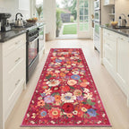 Red Hallway Runner Rug 2x6 for Bedroom Kitchen | Rubber Backing; Non Slip; - Image 6