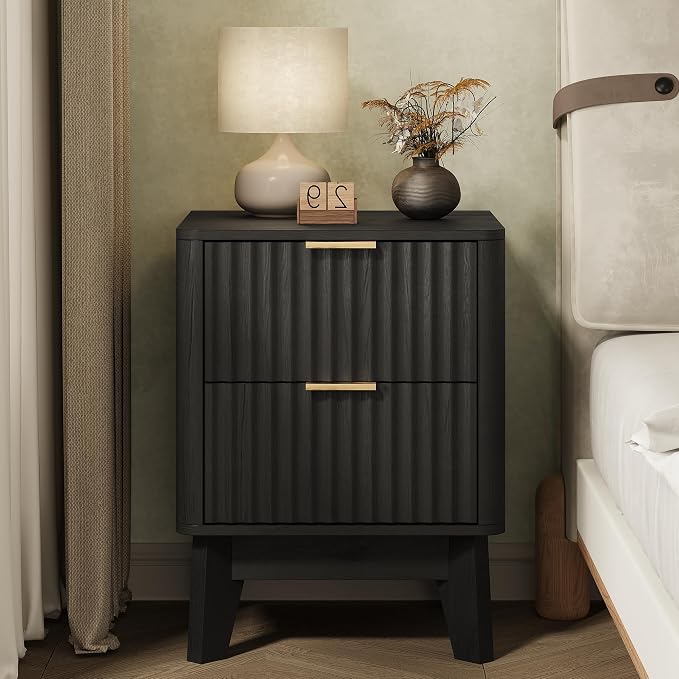 Fluted Nightstand, Modern End Table - Image 7