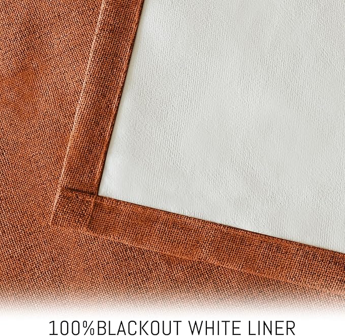 Yakamok Burnt Orange Linen Curtains 84 Inches Long - Image 3