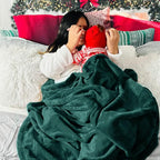 Bedsure GentleSoft Fleece Bed Blankets Large Size Forest Green - Image 6