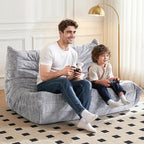 Bean Bag Chair, 2 Seater Lazy Bean Bag Sofa Memory Foam Couch, Giant Bean Bag - Image 4