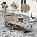 Outsunny Folding Chaise Lounge Chair Outdoor Tanning Chair - Image 5