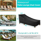 WLEAFJ Chaise Lounge Covers Outdoor Patio Lounge Chair Covers, Heavy Duty - Image 2
