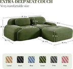 Boneless Sectional Couch, No Assembly Required, 81.8” L Shaped Modular Cloud - Image 3