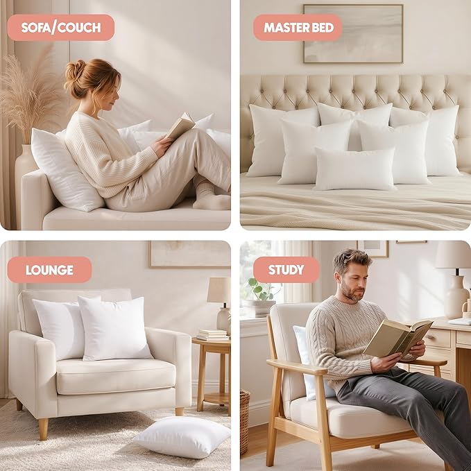Utopia Bedding 22x22 Pillow Inserts, 2 Pack | Indoor cushion inserts - Image 5