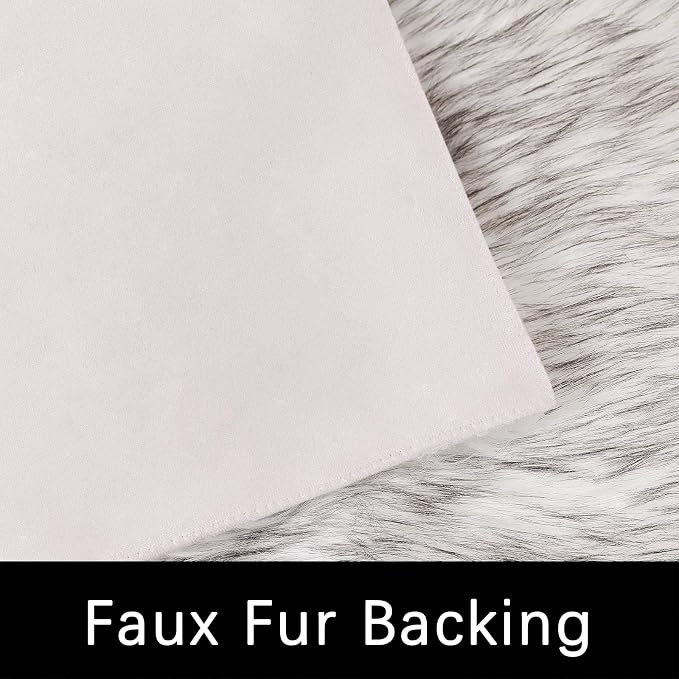 Latepis White with Grey Tips Small Bedroom Washable Soft Shaggy 2x3 Rug Fuzzy - Image 3