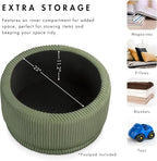 Furniture of America Lennox Modern Chenille 29-inch Round Storage Ottoman - Image 4