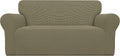 Easy-Going Stretch Loveseat Couch Covers Washable Khaki | 1-Piece Loveseat by Easy-Going