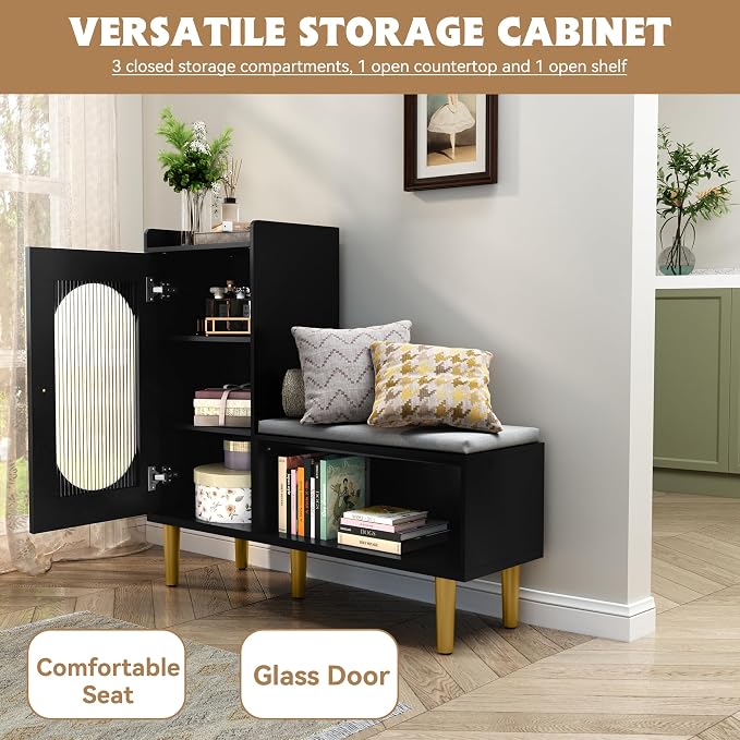 HLR Storage Bench Set of 2, L-Shaped Storage Cabinet - Image 3