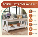 WLIVE Coffee Table, Wood Center Table - Image 4