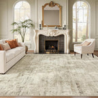 Soalmost Abstract Rug 8x12 Large Living Room Area Rugs Washable Beige/Gray | by Soalmost